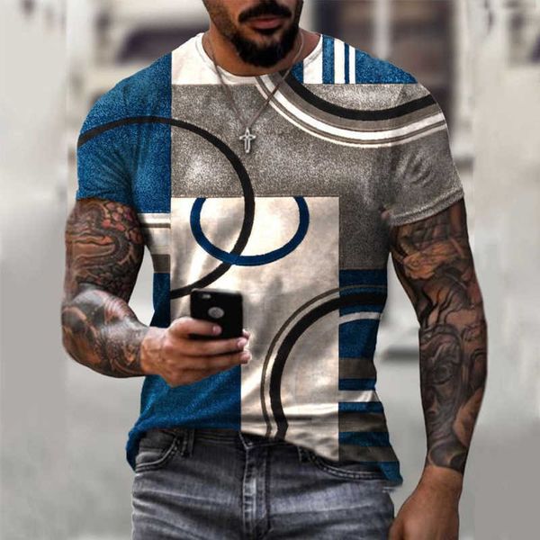 

men's t-shirt men's round neck short sleeve 3d digital printing casual men's sports short sleeve t-shirt, White;black