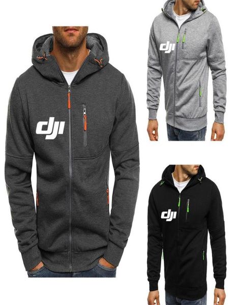 

men039s hoodies sweatshirts 2021 dji professional pilot drone men fall jackets hoodie coats casual zipper print tracksuit har4485809, Black
