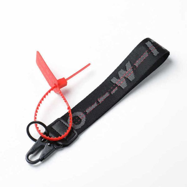 

luxury fashion offs keychains brand key rings clear rubber keys ring classic men women canvas keychain embroidery letters pendant belt 3.5x2, Silver