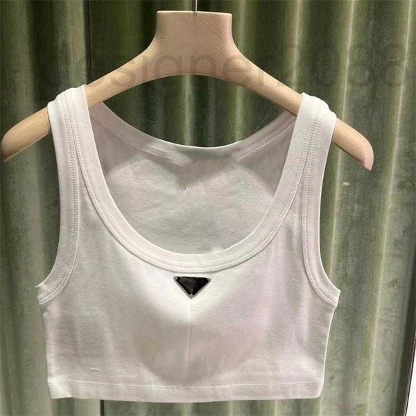 

women's tanks & camis designer simple white suspender vest women's 2023 new summer sports style sleeveless t-shirt short trend ze9