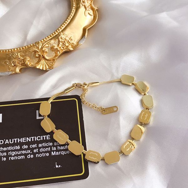 

designer womens chain bracelets bangle bracelet wristband cuff chain 18k gold plated stainless steel womens lovers gift wedding jewelry with, Black