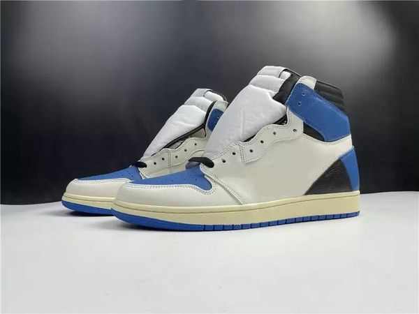 

jumpman 1 high basketball shoes blue white black og designer sneakers with original box