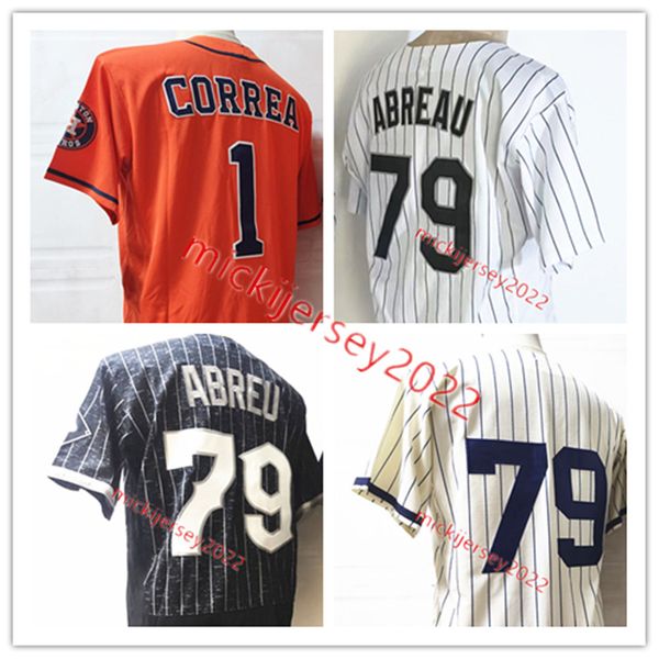 

abreu mens stitched 79 jose baseball jersey 1 carlos correa jerseys, Black