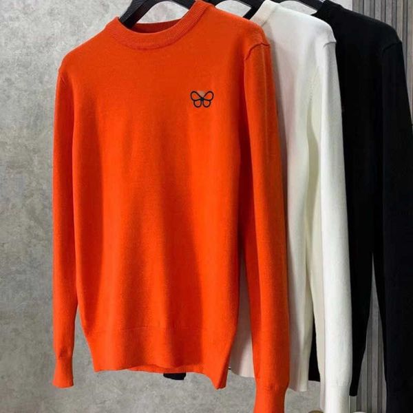 

pullover knitwear winter men women wool sweaters designer sweater bv 3d butterfly embroidery round neck long sleeve tshirt warm sweatshirt, White;black