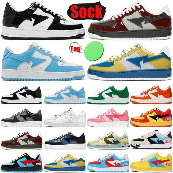 

bapestars sk8 sta low baped designer casual shoes mens womens shoe lows black yellow combo pink plate-forme luxury trainers sports sneakers