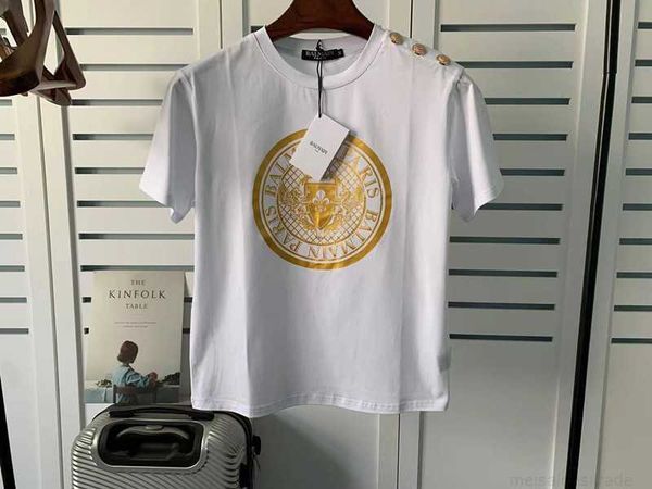 

designer luxury coats ss spring summer new bal coin pattern cotton loose pullover tshirt ins lovers tee classic letter printle1o7bm5, Black;white