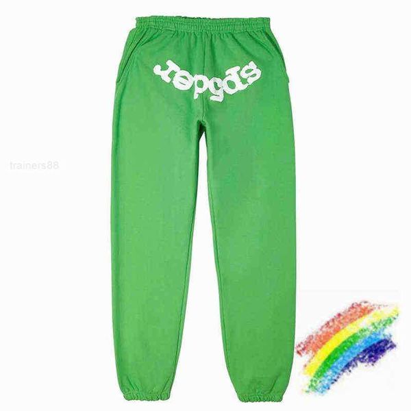 

designer men's hoodies sweatshirts green foam printing spider web pattern jogging pants men women spder joggers fashion casual drawstri, Black