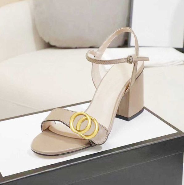 

classic high heeled sandals designer shoes fashion 100% leather women dance shoe heels suede new 2023 lady metal belt buckle thick heel woma, Black