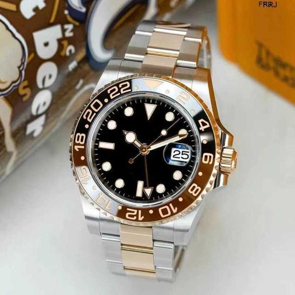 

watches mens rolax mechanical watch br automatic gliding clasp 41mm ceramics waterproof u l factory quality wat l4q8, Slivery;black