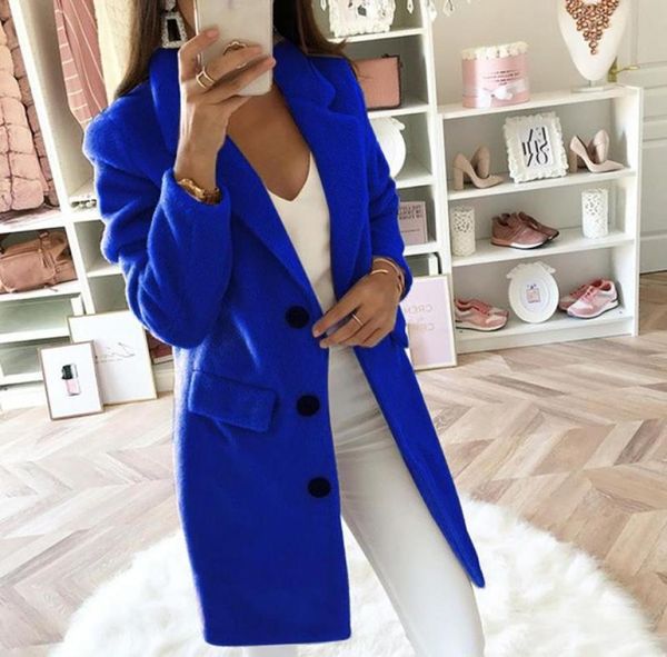 

women039s wool blends casual blend jackets women jacket female plus size long sleeve winter coat manteau femme hivers7570703, Black