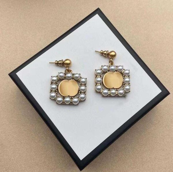 

vintage zircon women earring designer stud luxury geometric crystal heartshaped couple earrings for lady wedding hoo5723823, Golden;silver