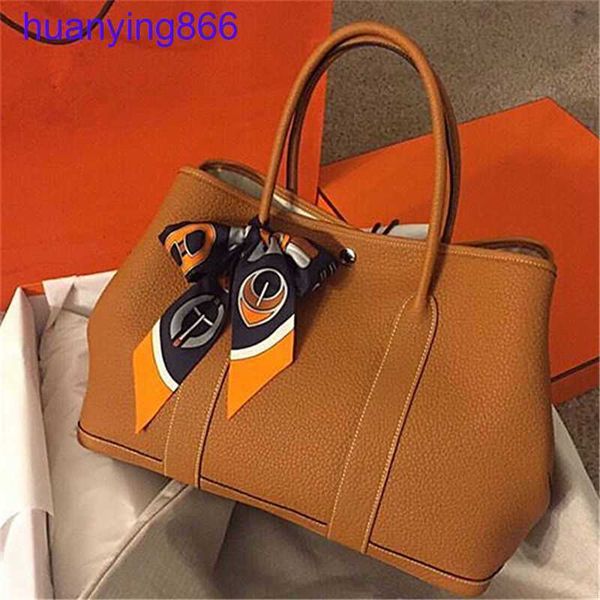 

herms gardens advanced handbag bag 2022 new fashion garden leather tote large capacity shopping bucket one shoulder zlrc