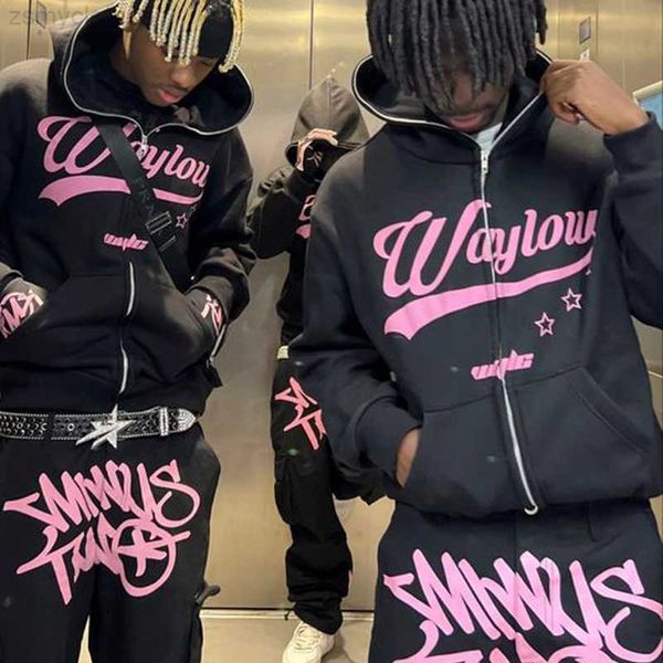 

hoodies for men sweatshirts oversized goth hoodie streetwear y2k clothing goth punk harajuku sweatshirt hoodies alphabet zipper hoodie women, Black