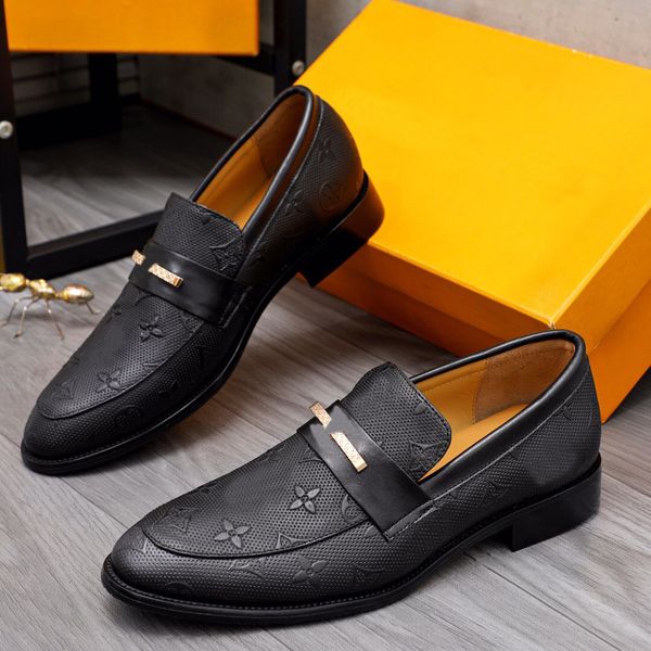 

2023 mens dress shoes designer casual breathable loafers male brand formal mariage wedding flats zapatos hombr size 38-44, Black