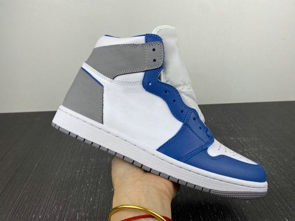 

2023 special edition basketball shoes jumpman 1 high og true blue white cement grey i fashion sport zapatos sneakers excellent quality size