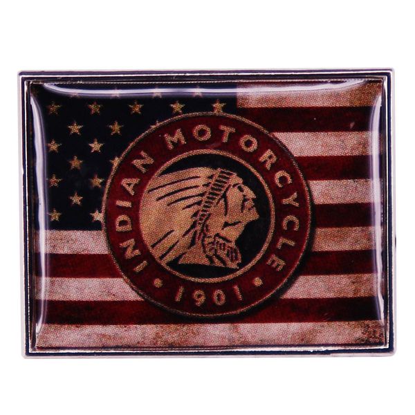 

indian motorcycle logo american flag brooch cute anime movies games hard enamel pins collect metal cartoon brooch, Blue