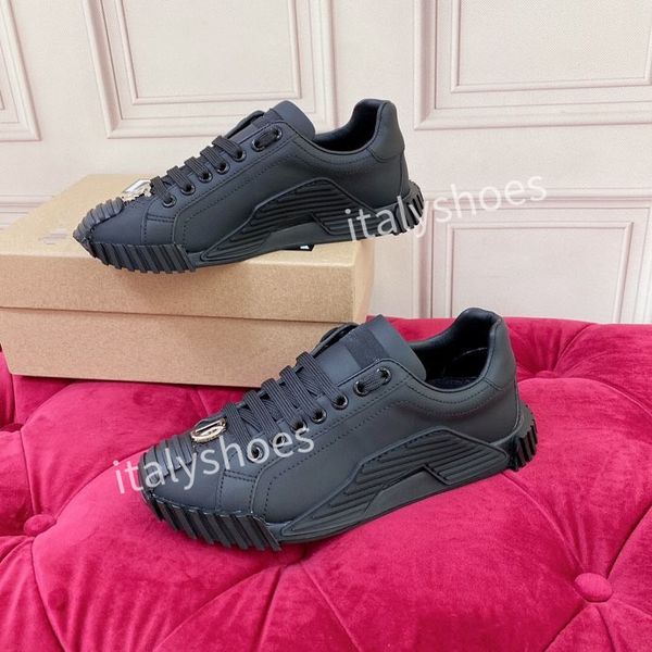 

2023new womens fashion brand casual shoes retro men's leather lace up fashion printing sports women's small white shoes, Black