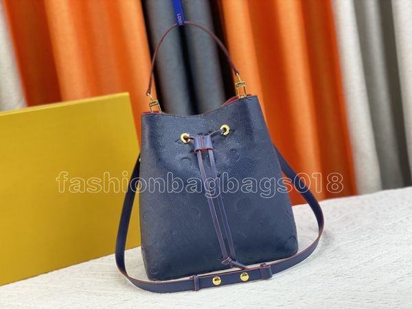 

neonoe mm bucket bag luxury designer embossed monograms drawstring bags trendy handle handbags crossbody shoulder bag for women lady totes m