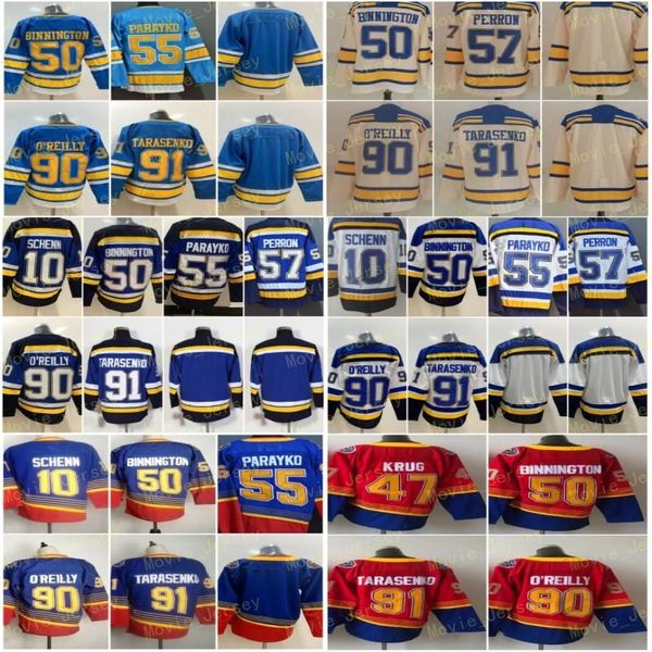 

reverse retro ice hockey 91 vladimir tarasenko jersey 10 brayden schenn 50 binnington 55 colton parayko 57 david perron ryan o'reilly w, Black;red