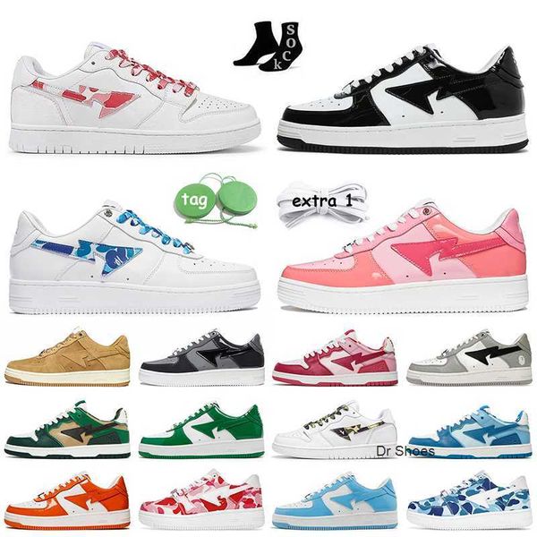 

2022 with socks sk8 sta casual shoes abc camo red blue white black color combo pink pastel grey sk8 designer platform sneakers sports
