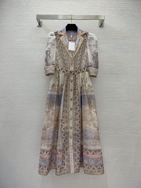 

runway dresse 2023 australian brand high-end custom button placket v-neck bubble sleeve long dress, Black