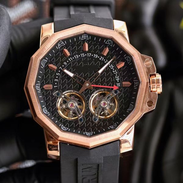 

men's watch fully automatic mechanical watch 48mm extra large dial designer watch luxury watch, Slivery;brown