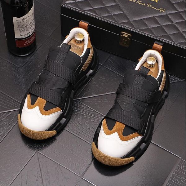 

men sneakers casual fashion breathable platform shoes 2023 street trend cool mixed colors board shoe d2a50, Black