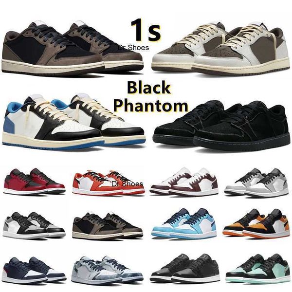

1 1s mens basketball shoes sneaker black phantom cyber reverse dark mocha fragment wolf grey white camo diamond paint drip bred men women
