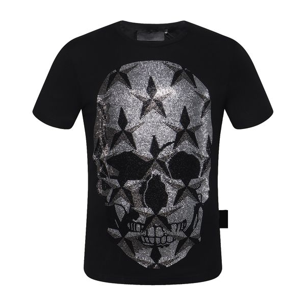 

polos men's tees designer & mens skull diamond t shirts short sleeve brand spring and summer high o-neck quality skulls tshirt tees #ch, White;black