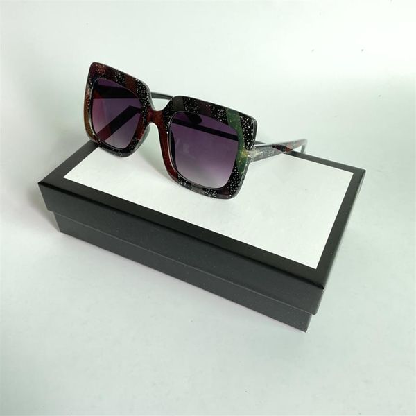 

fashion multicolor ladies sunglasses retro square oversize sun glasses uv protection big frame funny stripe eyeglasses with box253c, White;black