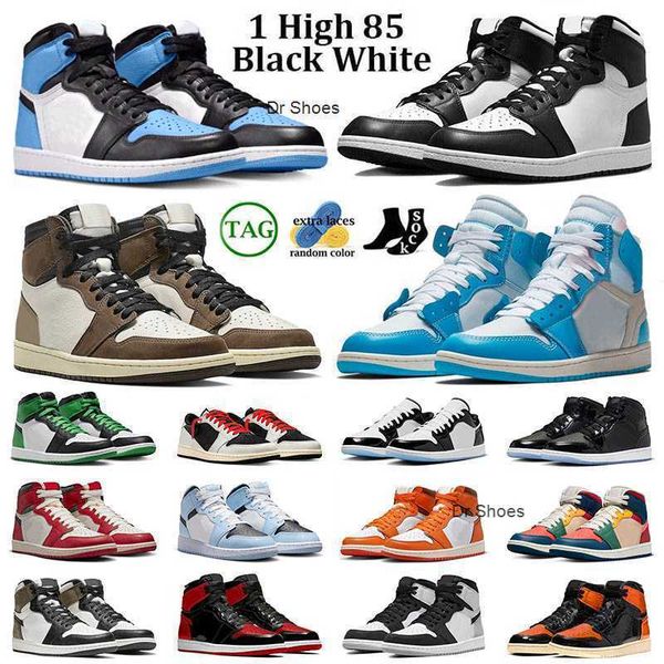 

og black white 1 high 85 basketball shoes unc toe travis 1s ow lost and found jumpman bred patent phantom low reverse mocha men women
