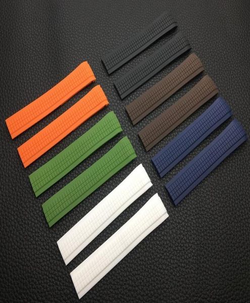 

watch bands brand quality 21mm rubber watchbands for aquanaut series 5164a 5167a001 strap band belt black whtie green3808109, Black;brown
