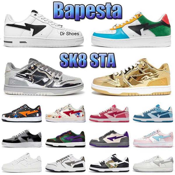 

baped sk8 sta bapestas sneakers running shoes bapesta camo black white green red orange camouflage men women trainers sports