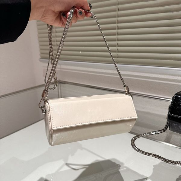 

womens vintage hexagon bags calfskin leather silver metal hardware chain strap crossbody shoulder handbags large capacity designer purse sui