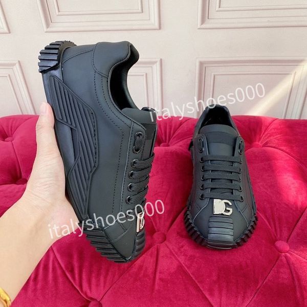 

2023 new men women white trainer thick bottom genuine leather luxury casual shoes outdoor sneakers, Black