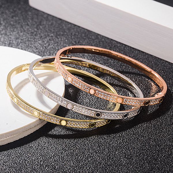 

designer screw bracelet luxury full love diamond bracelets men and women fashion classic bracelets christmas valentine's day designer j, Black