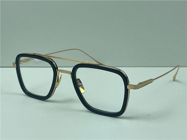 

new fashion design men square optical glasses 006 exquisite metal frames vintage popular style high end transparent lens eyewear, Black