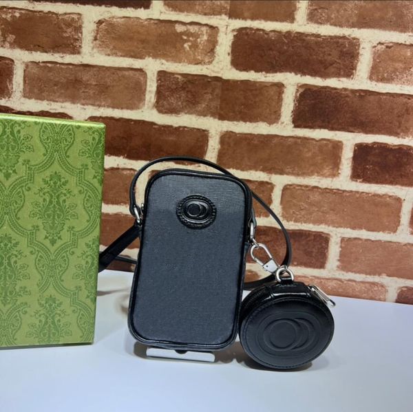 

2pcs women mens luxurious mini crossbody bag 10a mobile phone bag headphone case purse wallets set luxury designer shoulder bags 700959