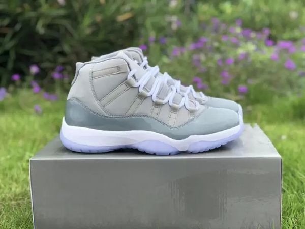 

basketball shoes jumpman 11 11s cool grey retro gs og sports sneakers with og box