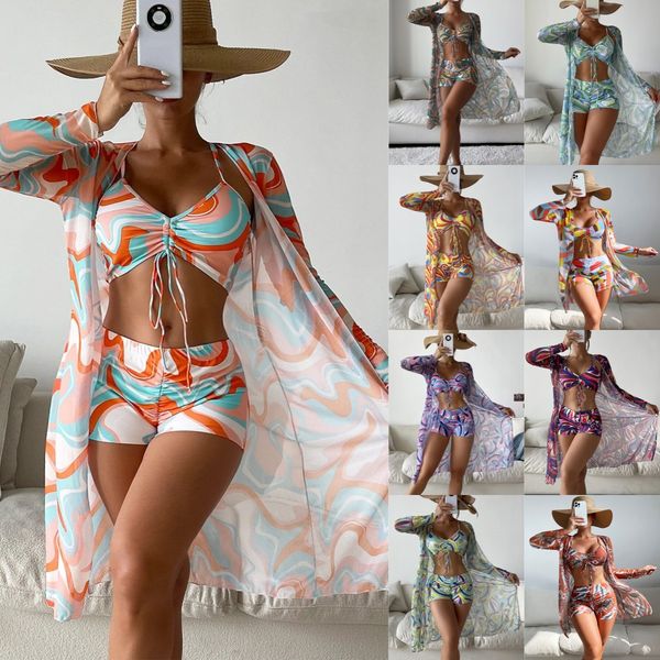 

women's swimwear designer freya beach hut bikini swimsuit split 3-piece bathing suits long sleeve bikinis set, beach wear swimming suit