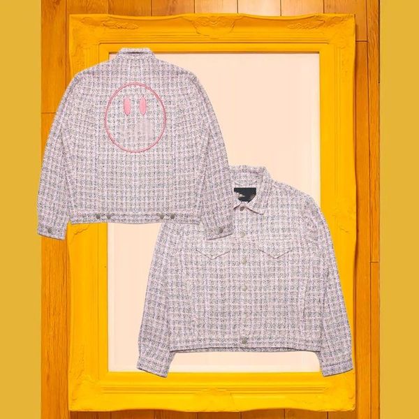 

designer jacket drew spring men jacket womens jackets embroidered smiling face loose fashion jacket coat, Black;brown