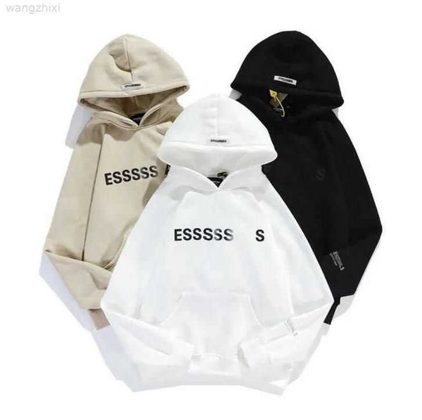 

2023 ess black hoodies for men women pullover hoody sweatshirt long sleeve loose hooded sweater cotton streetwear clothing fleece