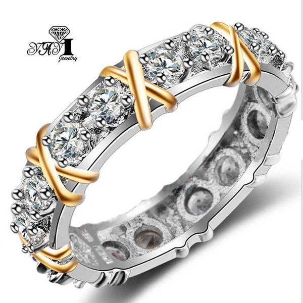 

band rings yayi jewelry princess cut 3.2 ct % white moissanite zircon gold silver color engagement wedding party gift rings g230317