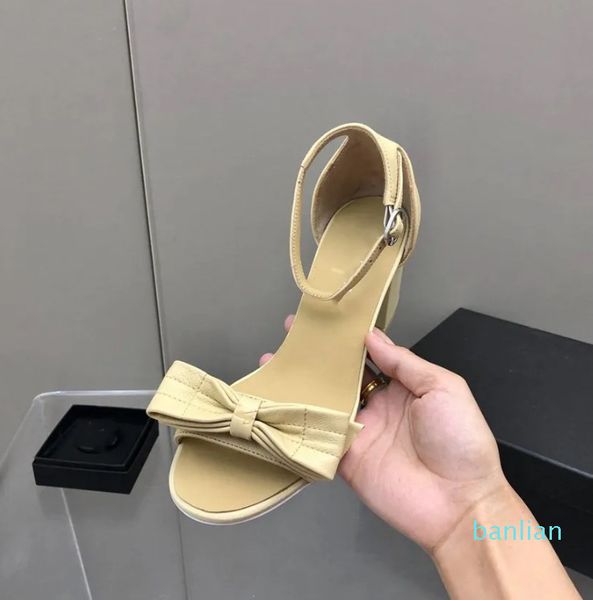 

luxury design sandals 2023 fashion women summer high heels leather cross lace up student casual slippers 03-014, Black
