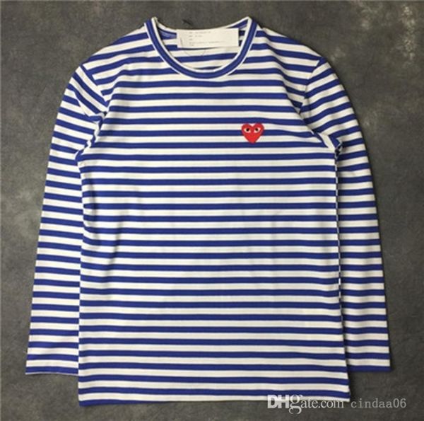 

men and women long sleeve tshirt plus size 3xl embroidery stripe bottoming shirt couple tee 5093155, White;black