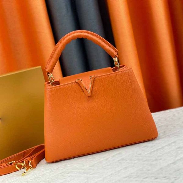 

5a luxury designer bag leather women's tote bag solid color purse 2023 new handbag sheepskin lining 2 interlayer shoulder crossbody bag