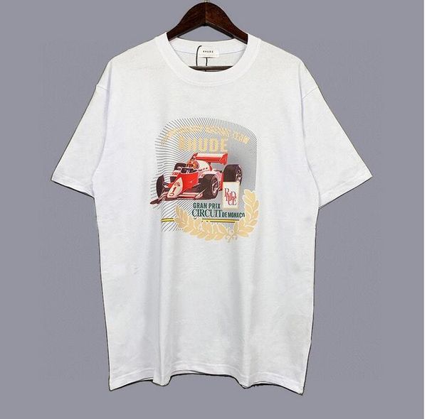 

summer mens t-shirts womens rhuds designers for men letter polos embroidery tshirts clothing short sleeved tshirt large tees 2ti4, White;black