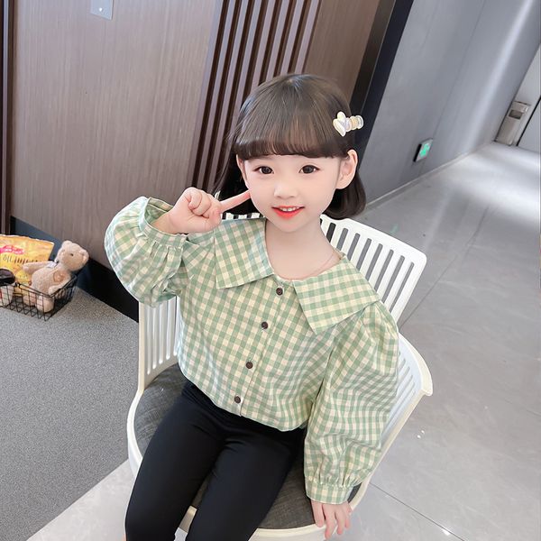 

kids shirts blouse for girls plaid girls shirts casual style blouse for girls spring autumn girls clothes 230317, White;black