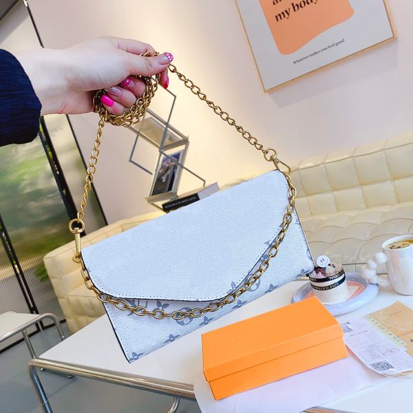 

french classic chain flap white flower envelope bag neo monceau magnetic leather mitation designer handbags large capacity 23cm outdoor saco