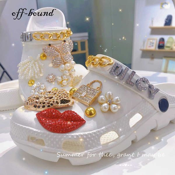 

slippers designer summer women shoes garden beach sandals chain charms sweet platform slippers casual for female 230317, Black